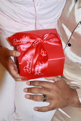 Empty Valentines Gift Box with Satin Ribbon
