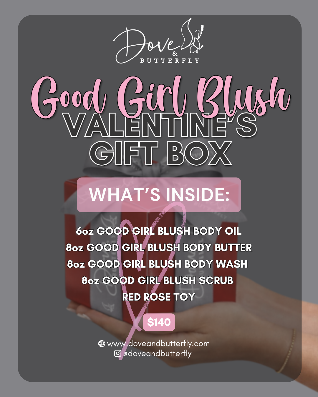 GOOD GIRL BLUSH GIFT BOX W/RED ROSE